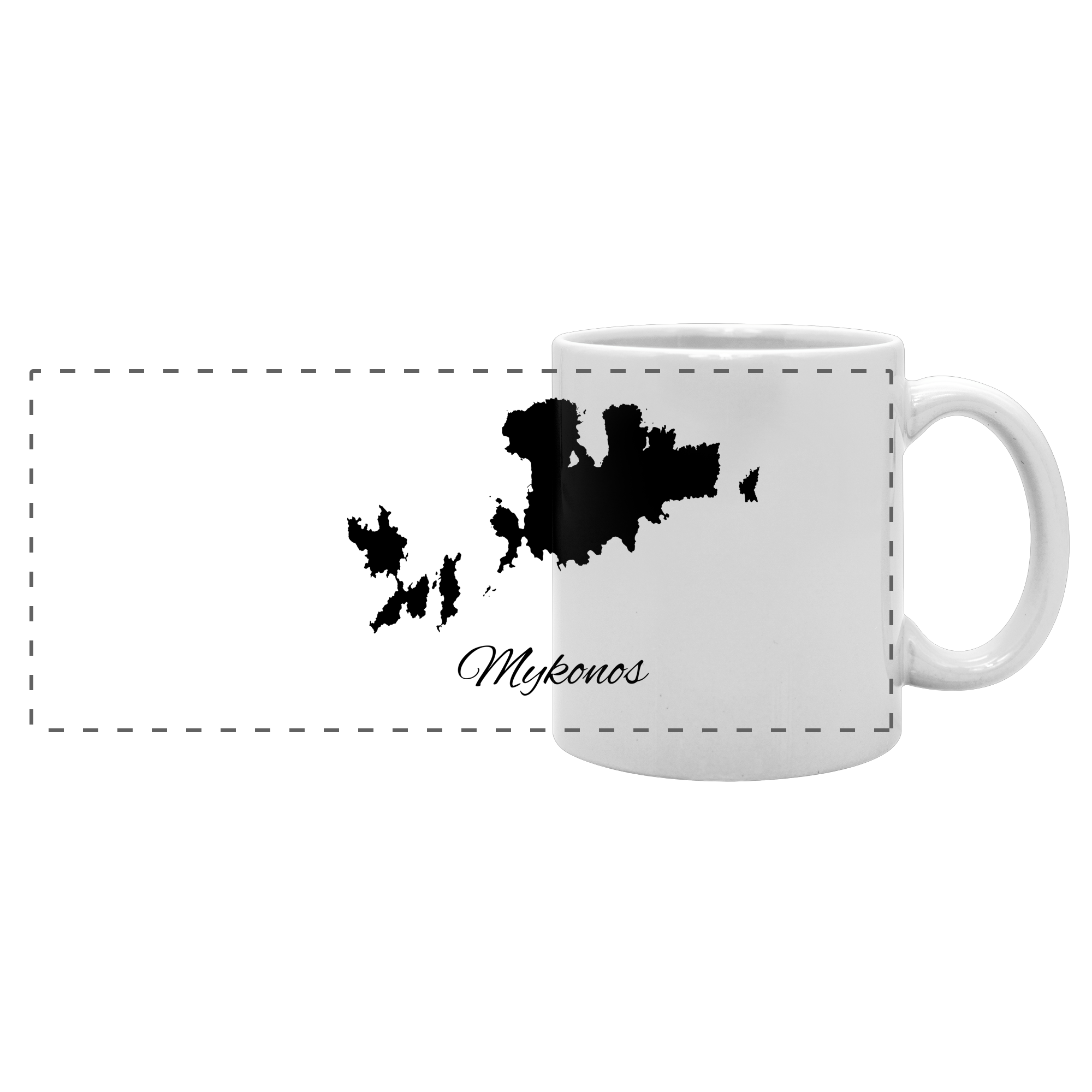 Mykonos Silhouette Griechenland - Panorama Tasse