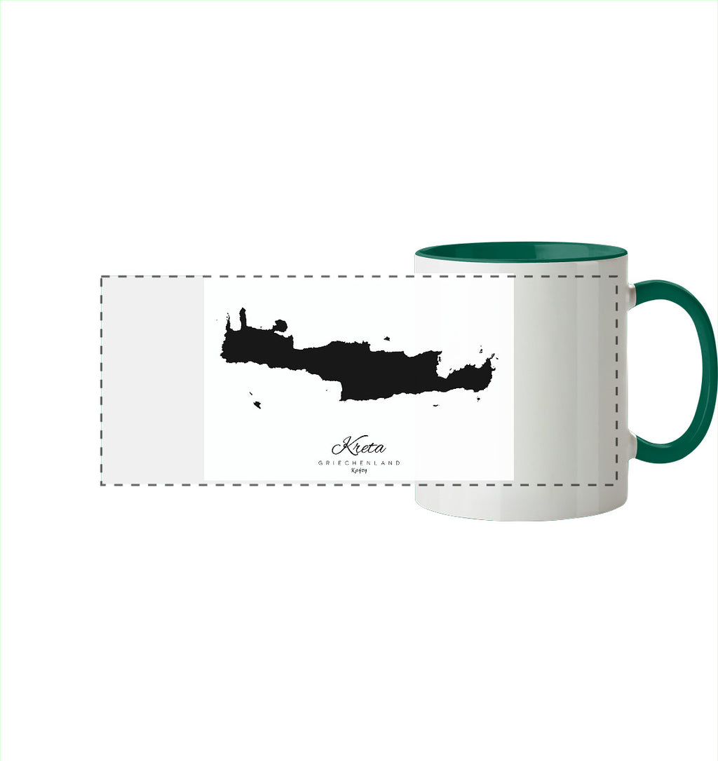 Kreta Silhouette Griechenland - Panorama Tasse zweifarbig