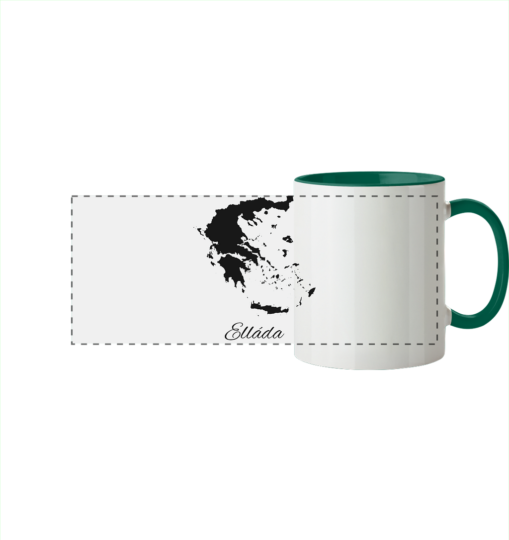 Ellada Silhouette Griechenland - Panorama Tasse zweifarbig