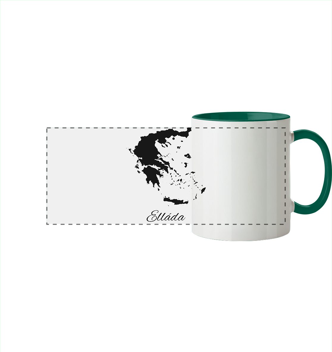 Ellada Silhouette Griechenland - Panorama Tasse zweifarbig