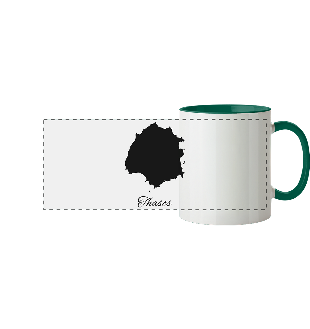 Thasos Silhouette Griechenland - Panorama Tasse zweifarbig