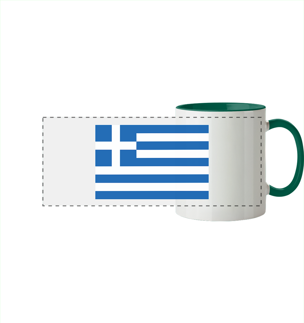 Griechenland Flagge - Panorama Tasse zweifarbig