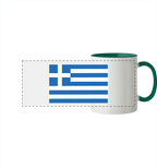 Griechenland Flagge - Panorama Tasse zweifarbig