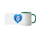 Kos - Blaues Herz - Panorama Tasse zweifarbig