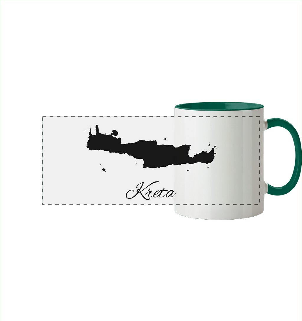 Kreta Silhouette Griechenland - Panorama Tasse zweifarbig