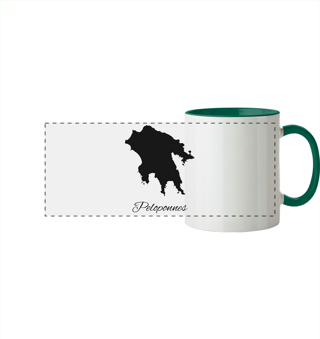 Peloponnes Silhouette Griechenland - Panorama Tasse zweifarbig