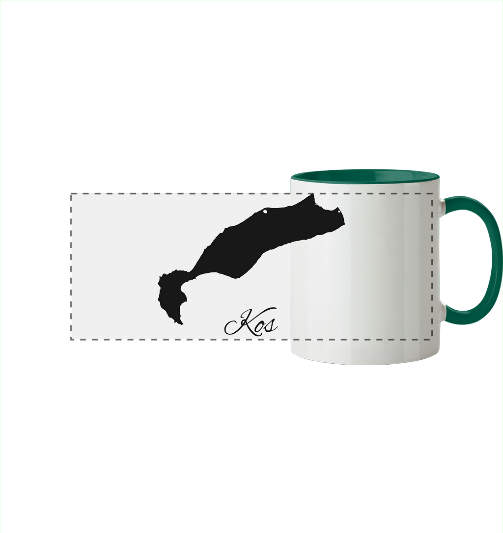 Kos Silhouette Griechenland - Panorama Tasse zweifarbig