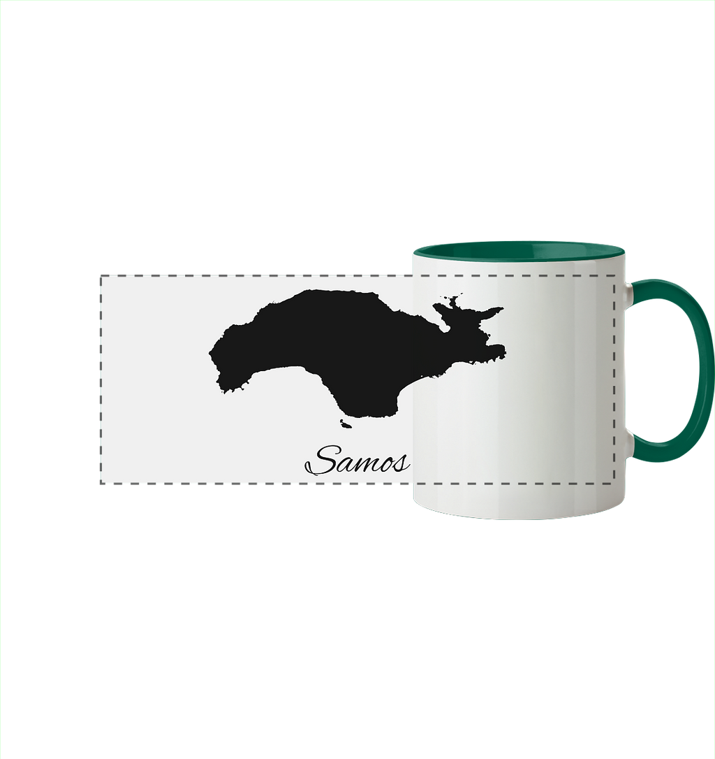 Samos Silhouette Griechenland - Panorama Tasse zweifarbig