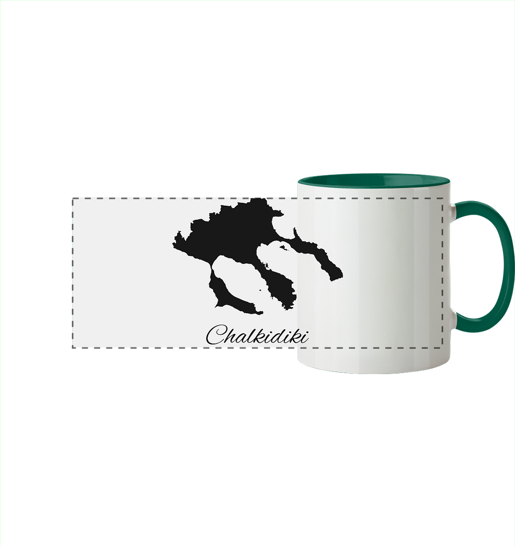 Chalkidiki Silhouette Griechenland - Panorama Tasse zweifarbig