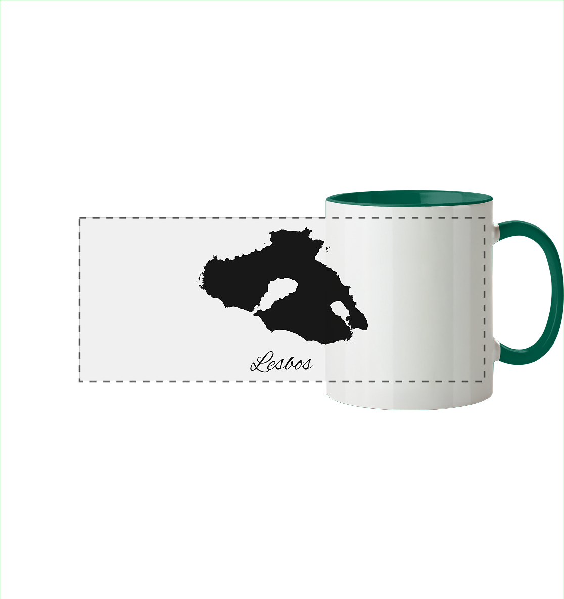Lesbos Silhouette Griechenland - Panorama Tasse zweifarbig