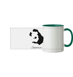 Santorin Silhouette Griechenland - Panorama Tasse zweifarbig