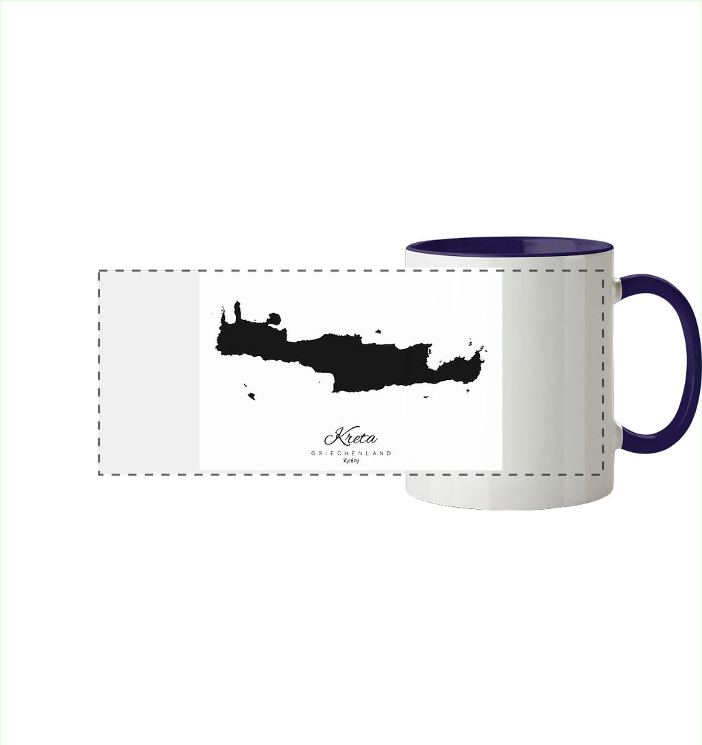 Kreta Silhouette Griechenland - Panorama Tasse zweifarbig
