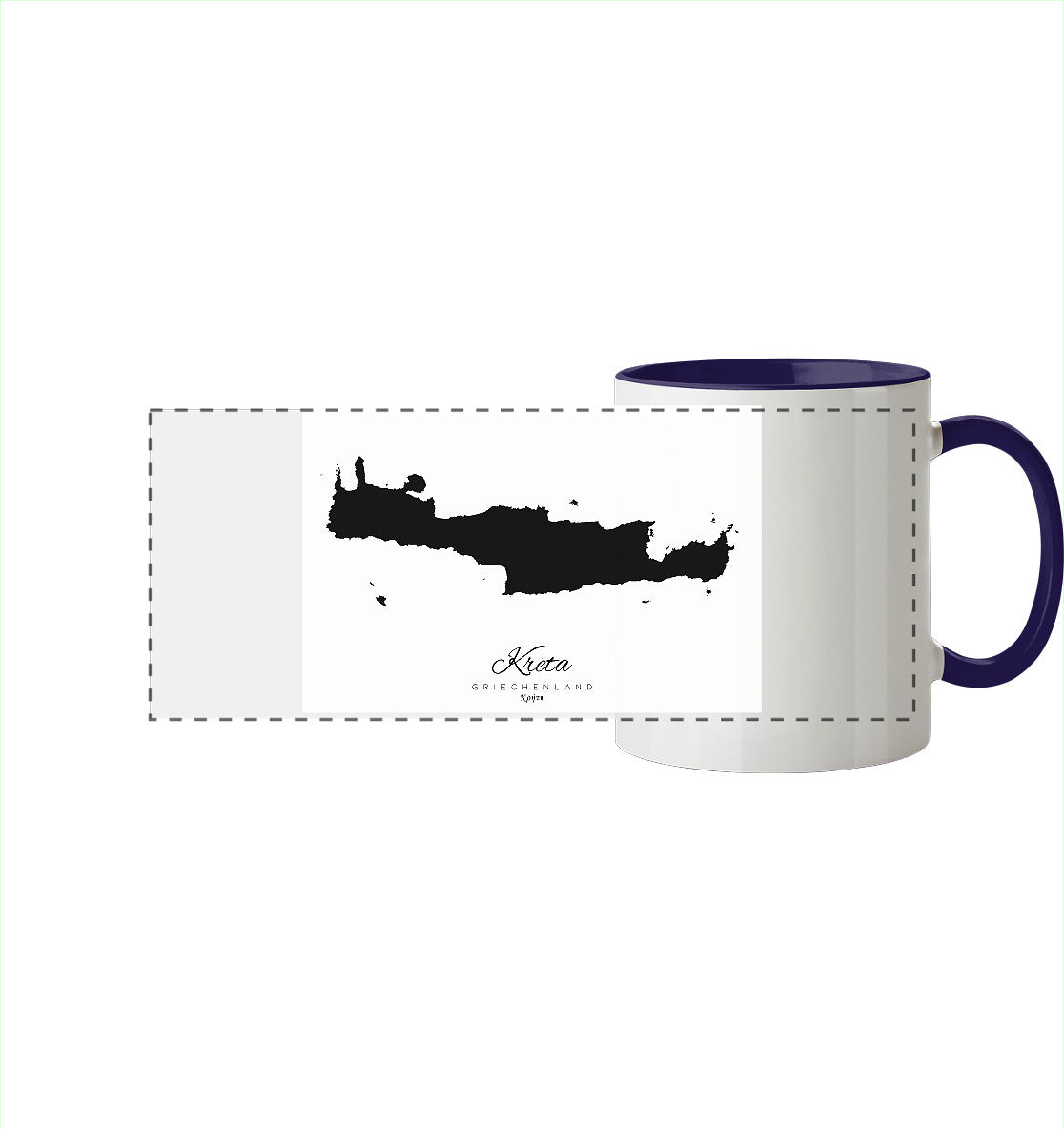 Kreta Silhouette Griechenland - Panorama Tasse zweifarbig (Kopie)