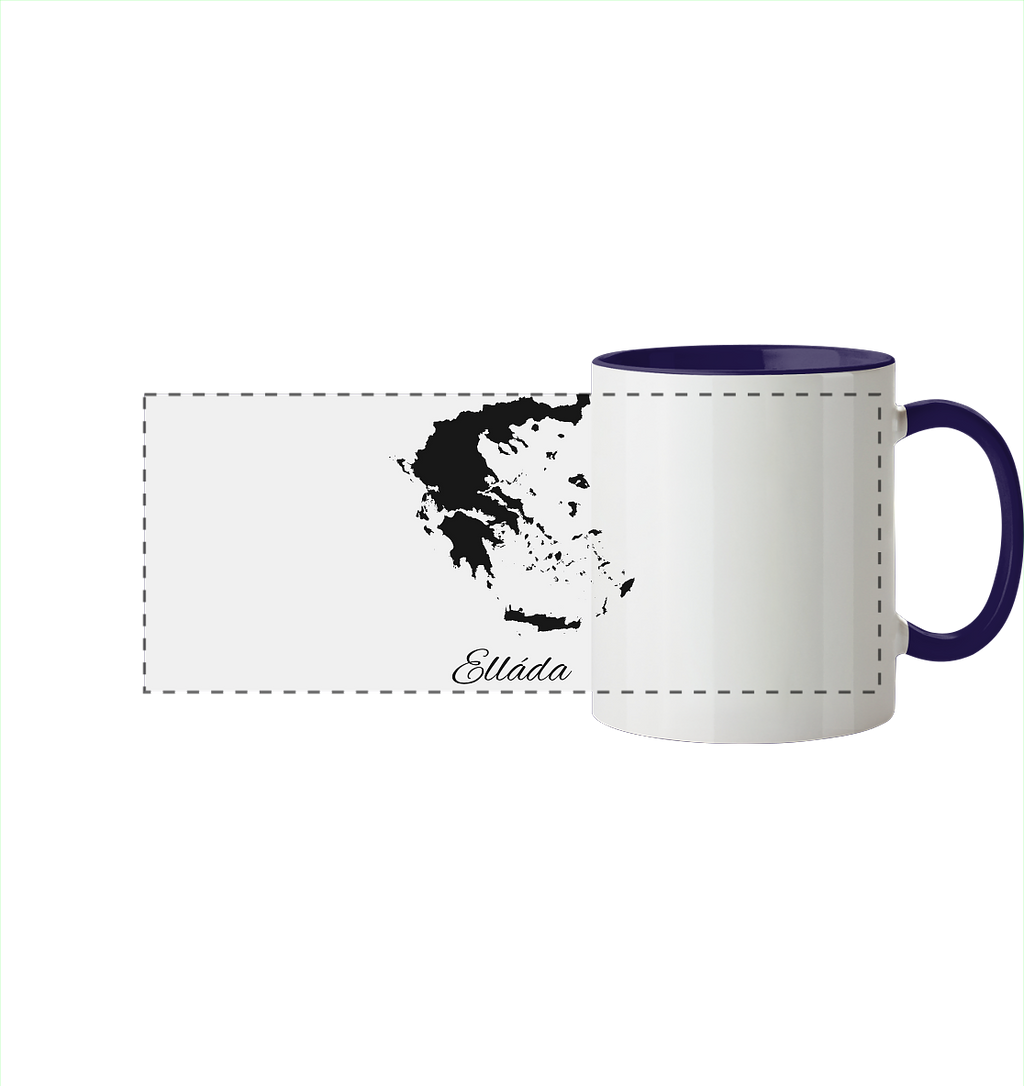Ellada Silhouette Griechenland - Panorama Tasse zweifarbig