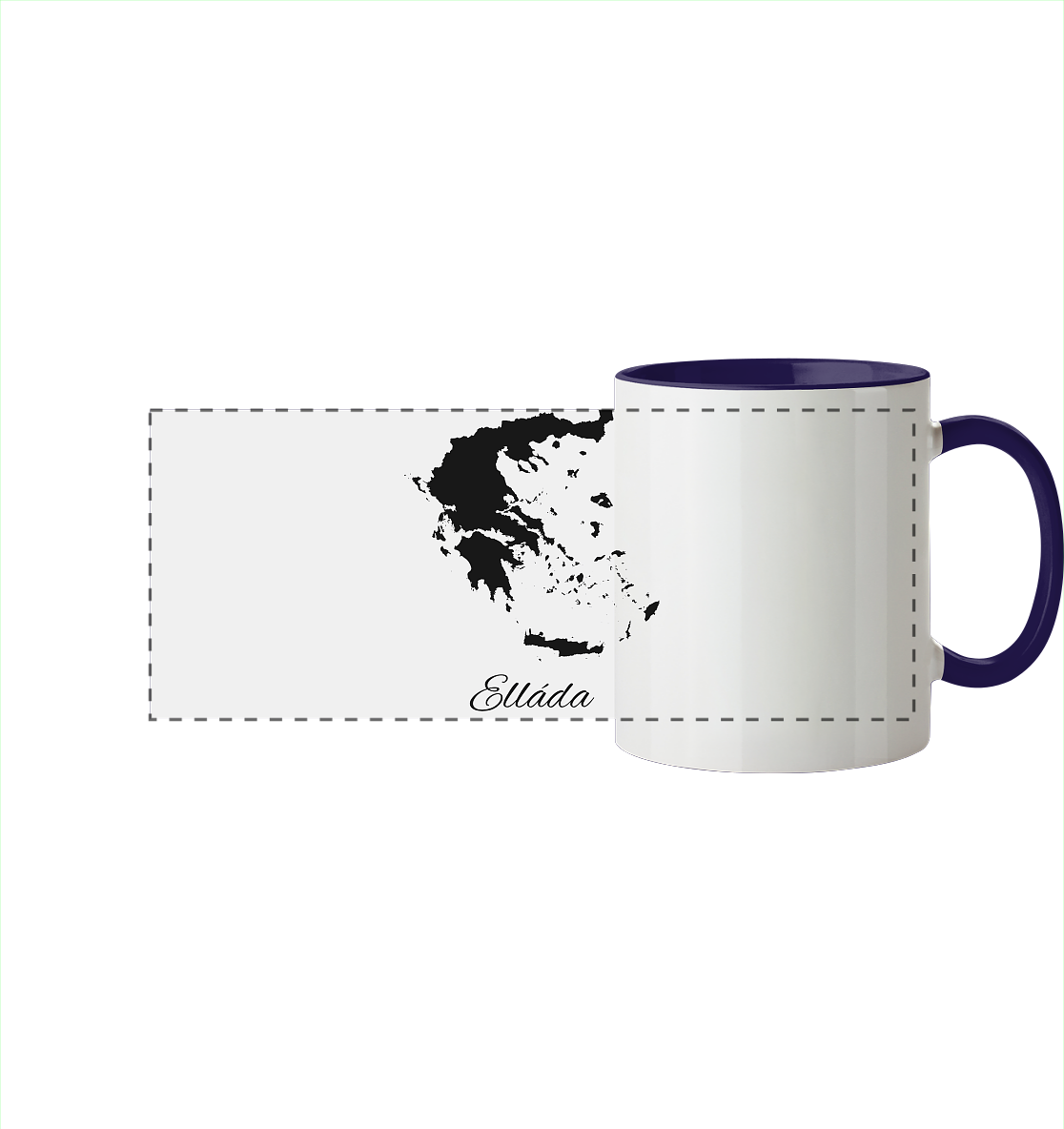 Ellada Silhouette Griechenland - Panorama Tasse zweifarbig