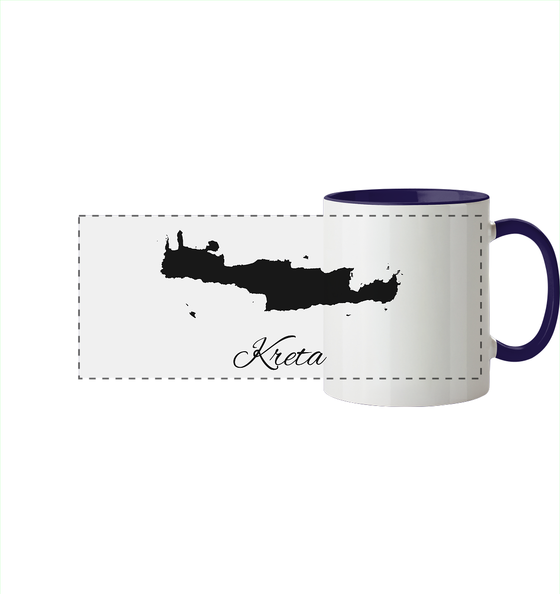 Kreta Silhouette Griechenland - Panorama Tasse zweifarbig