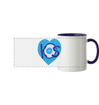 Kos - Blaues Herz - Panorama Tasse zweifarbig