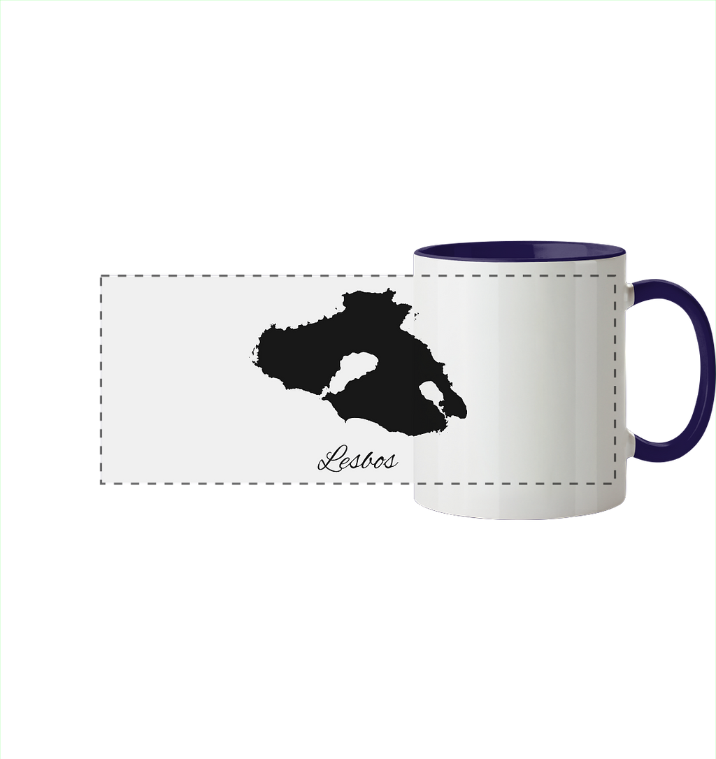 Lesbos Silhouette Griechenland - Panorama Tasse zweifarbig