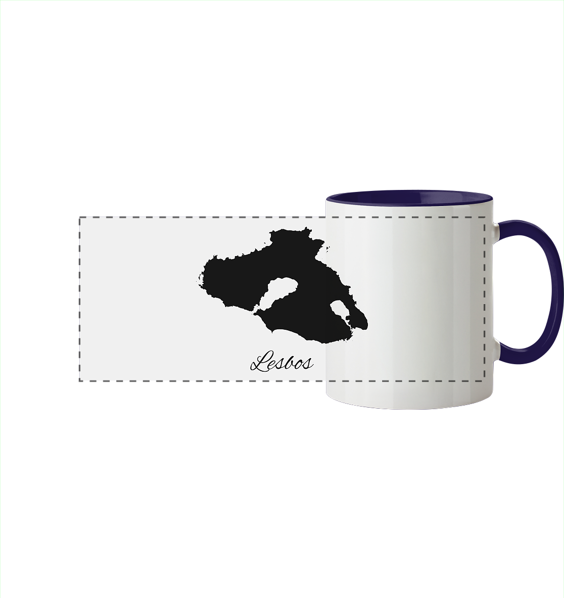 Lesbos Silhouette Griechenland - Panorama Tasse zweifarbig