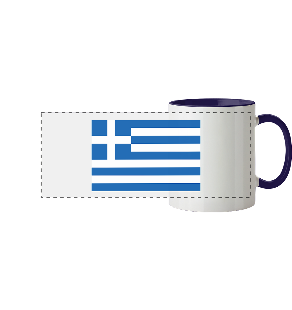 Griechenland Flagge - Panorama Tasse zweifarbig