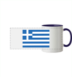 Griechenland Flagge - Panorama Tasse zweifarbig