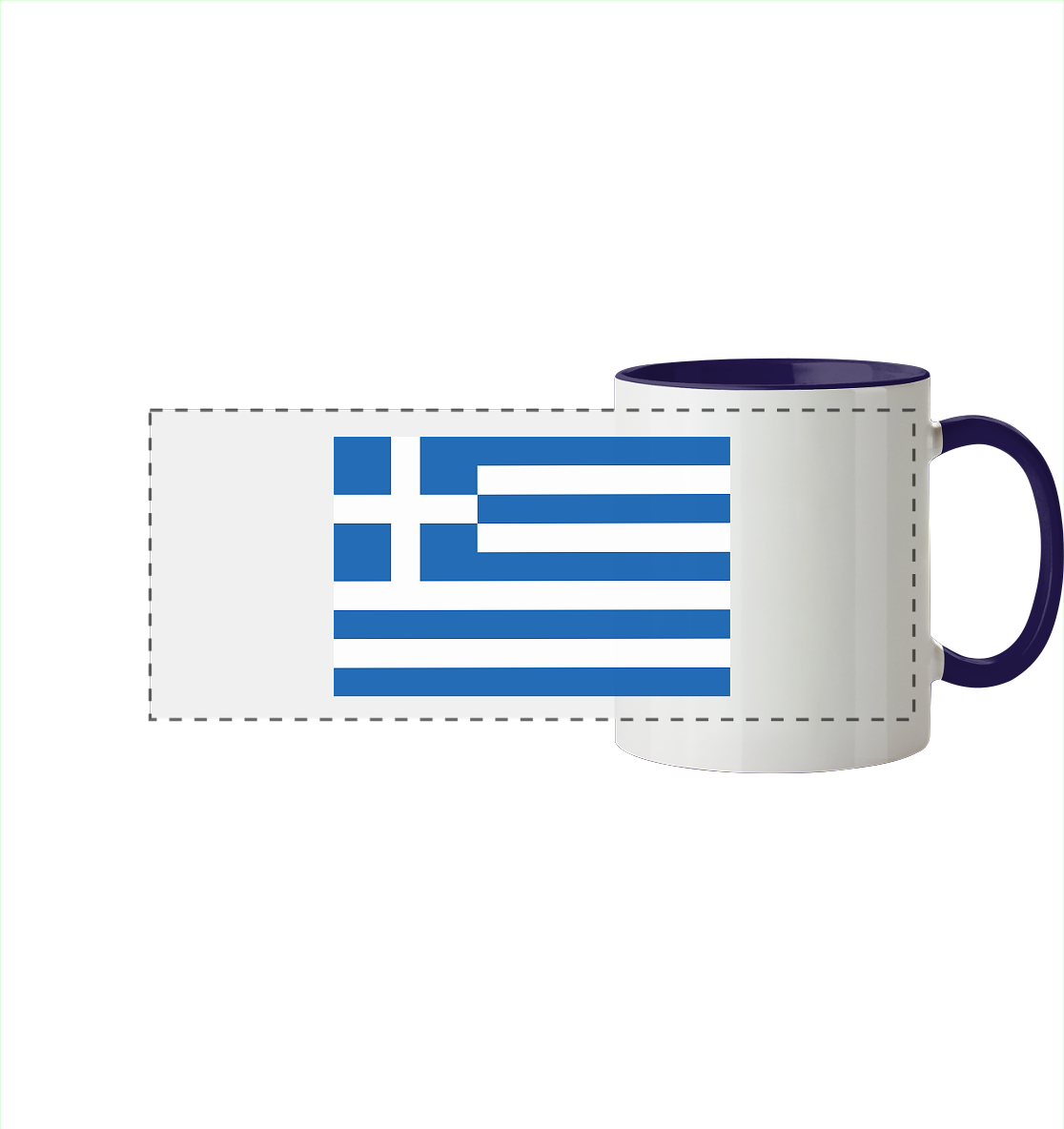 Griechenland Flagge - Panorama Tasse zweifarbig
