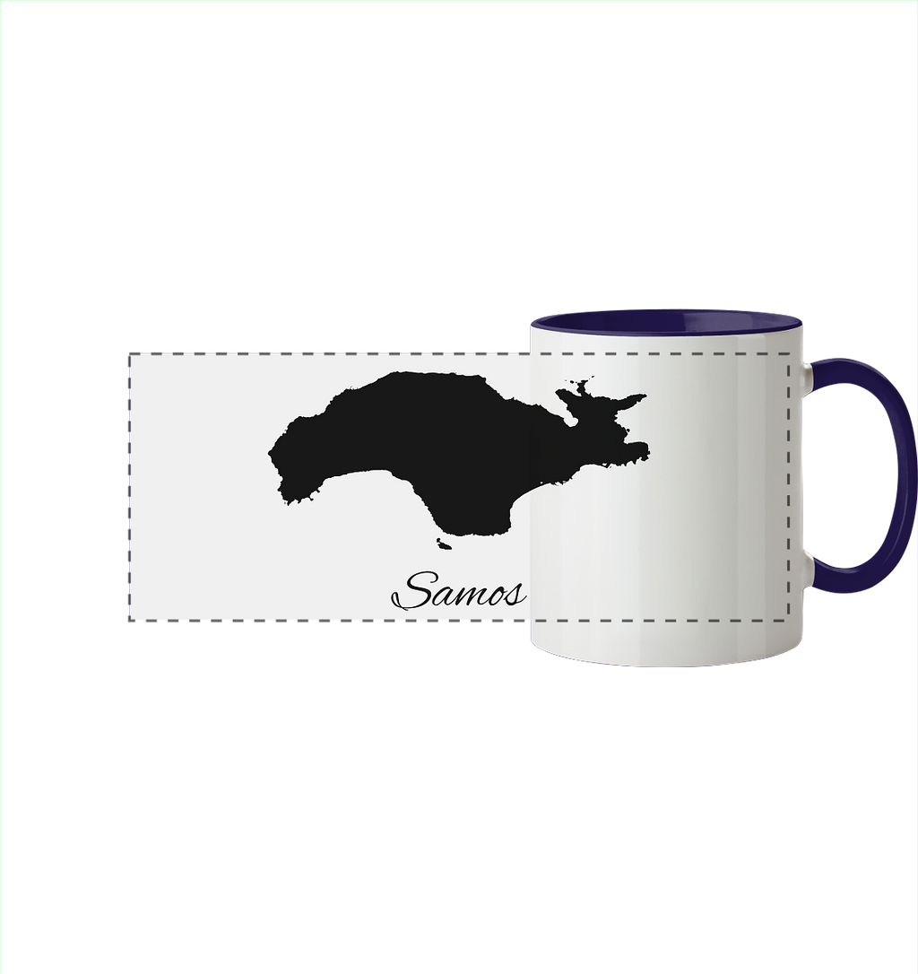 Samos Silhouette Griechenland - Panorama Tasse zweifarbig