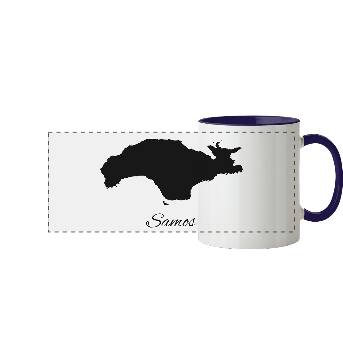 Samos Silhouette Griechenland - Panorama Tasse zweifarbig