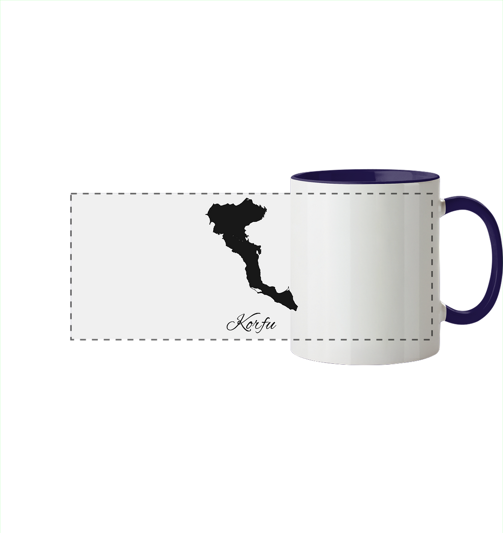 Korfu Silhouette Griechenland - Panorama Tasse zweifarbig