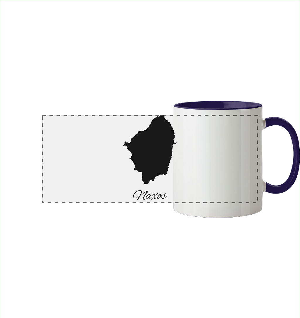 Naxos Silhouette Griechenland - Panorama Tasse zweifarbig