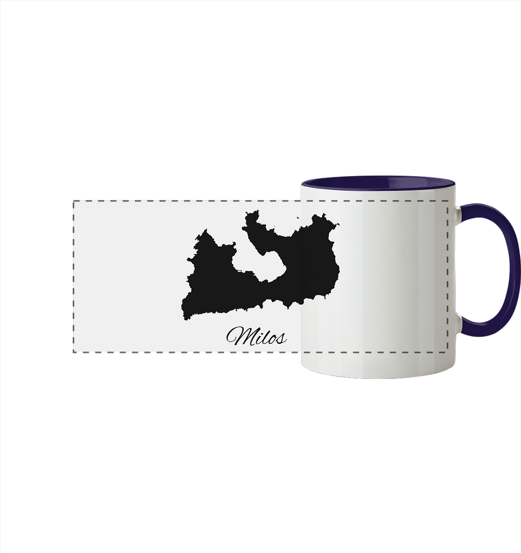 Milos Silhouette Griechenland - Panorama Tasse zweifarbig