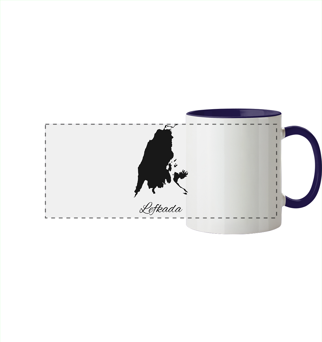 Lefkada Silhouette Griechenland - Panorama Tasse zweifarbig