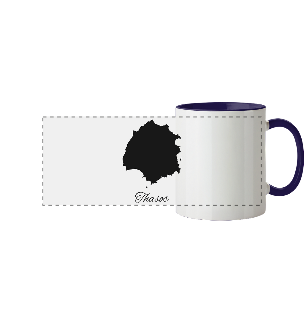 Thasos Silhouette Griechenland - Panorama Tasse zweifarbig
