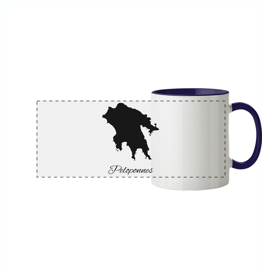 Peloponnes Silhouette Griechenland - Panorama Tasse zweifarbig