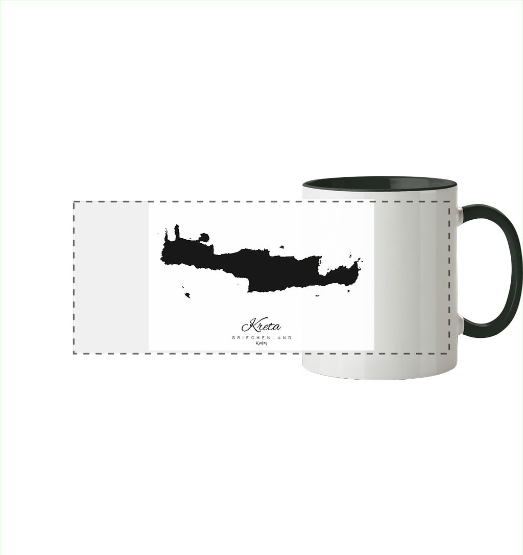 Kreta Silhouette Griechenland - Panorama Tasse zweifarbig