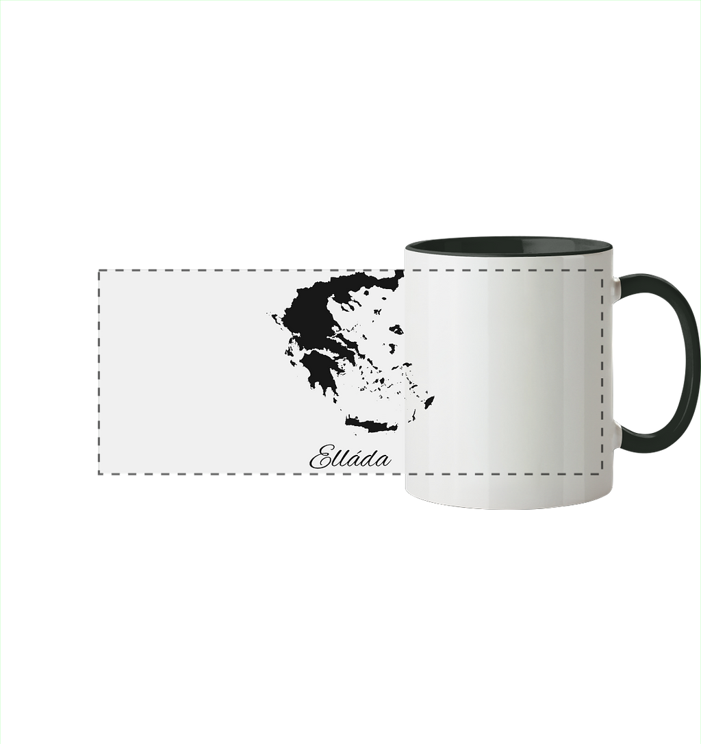 Ellada Silhouette Griechenland - Panorama Tasse zweifarbig