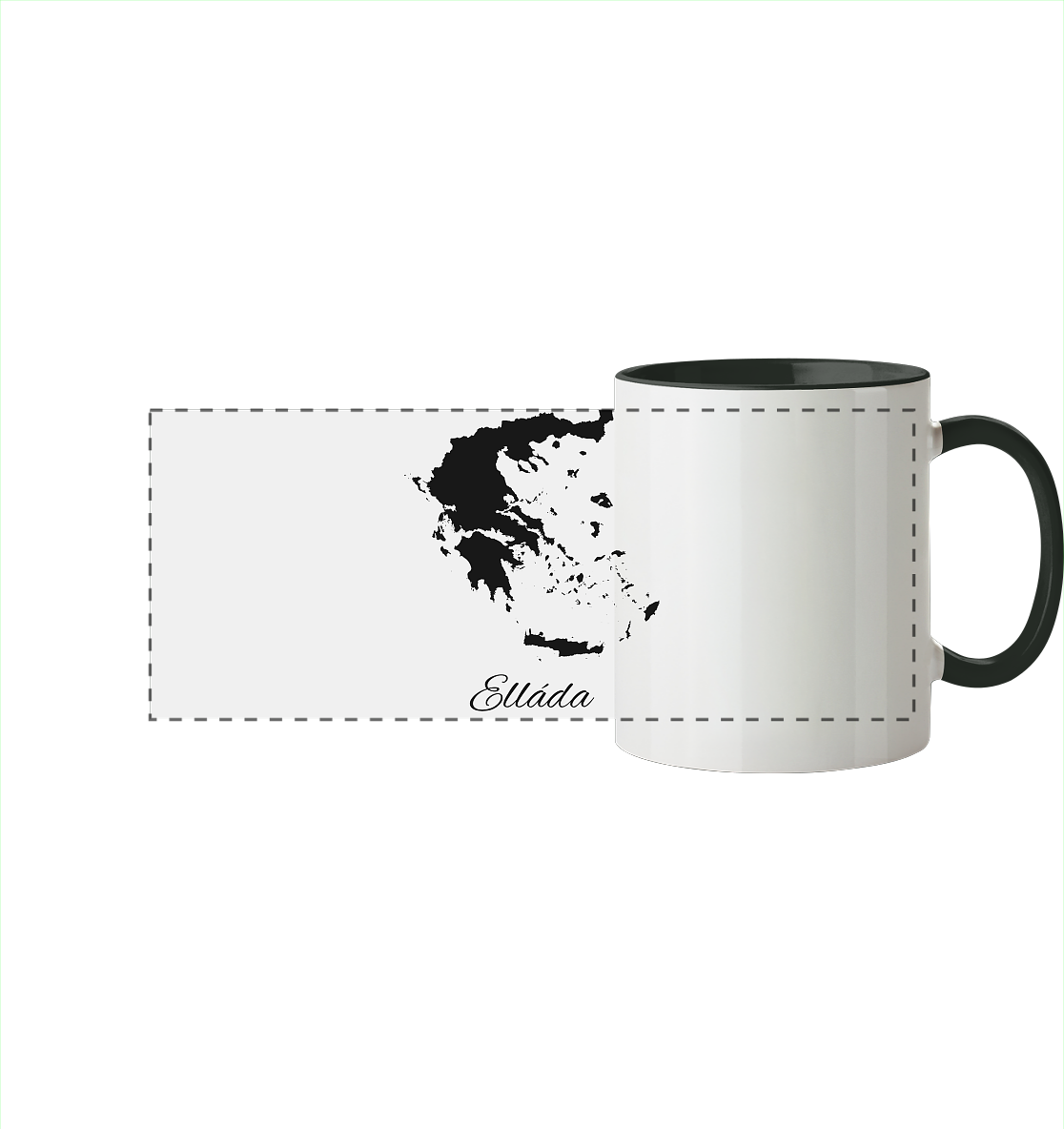 Ellada Silhouette Griechenland - Panorama Tasse zweifarbig
