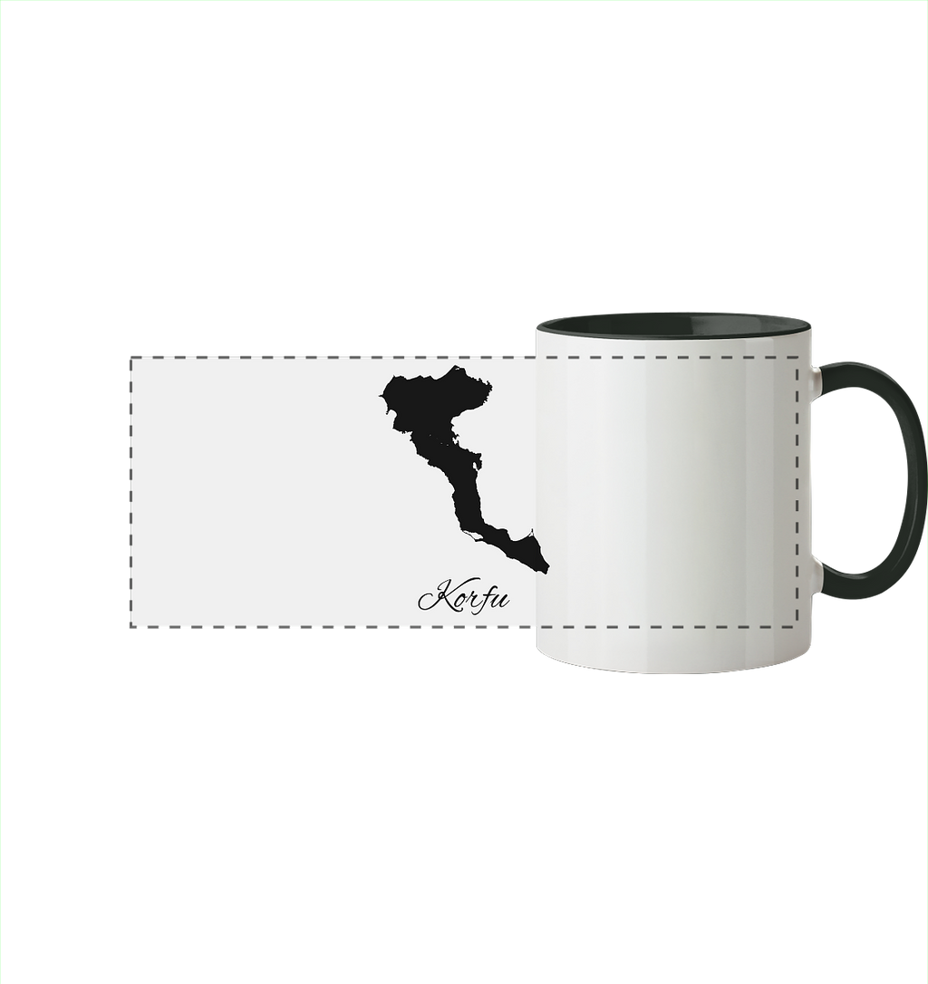 Korfu Silhouette Griechenland - Panorama Tasse zweifarbig