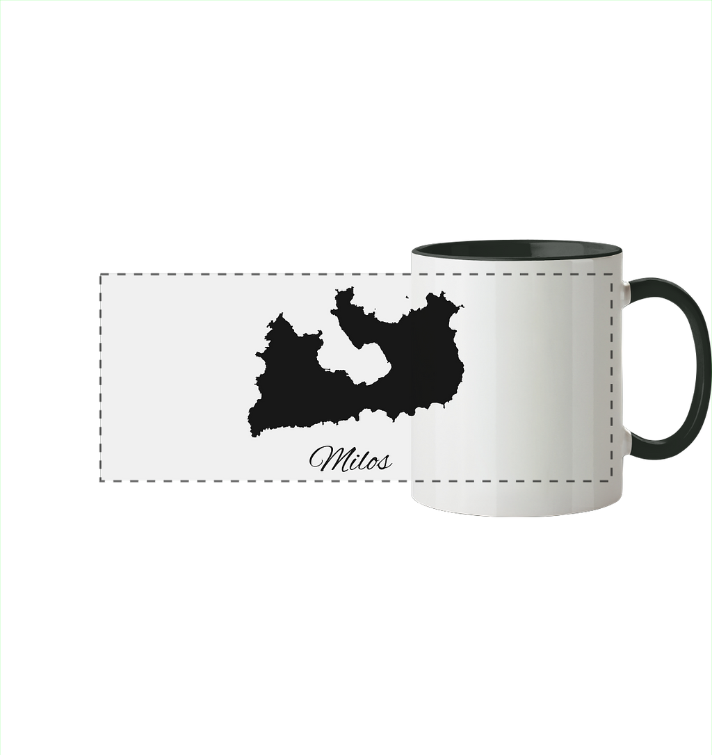 Milos Silhouette Griechenland - Panorama Tasse zweifarbig
