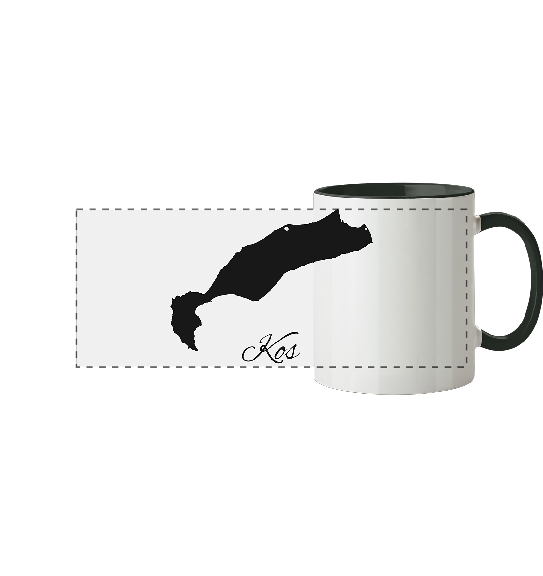 Kos Silhouette Griechenland - Panorama Tasse zweifarbig