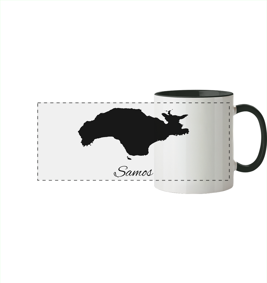 Samos Silhouette Griechenland - Panorama Tasse zweifarbig