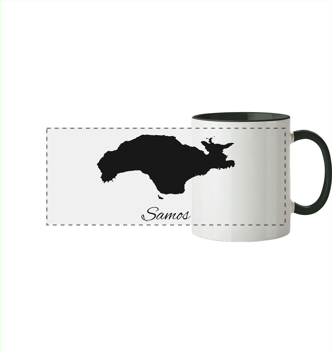 Samos Silhouette Griechenland - Panorama Tasse zweifarbig