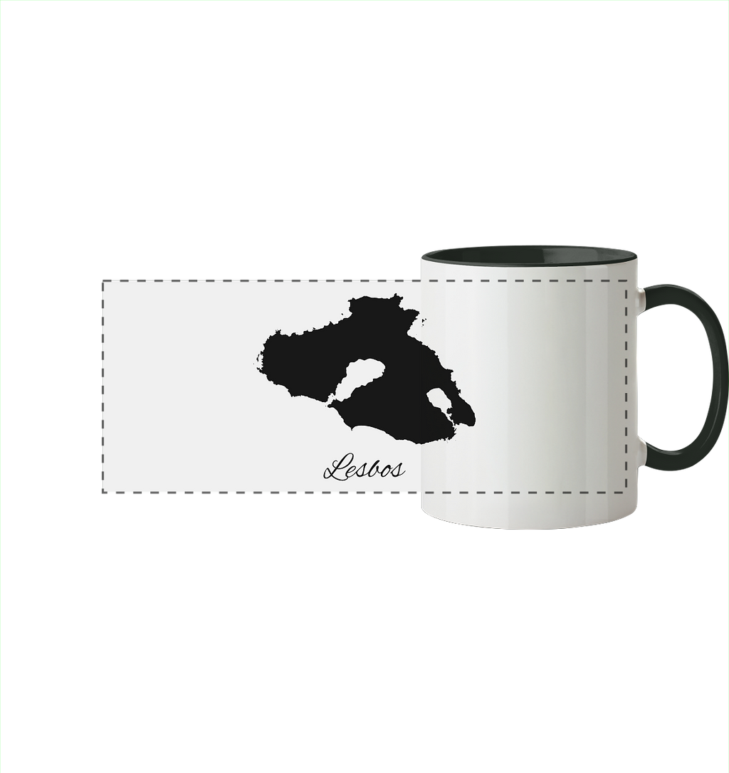 Lesbos Silhouette Griechenland - Panorama Tasse zweifarbig