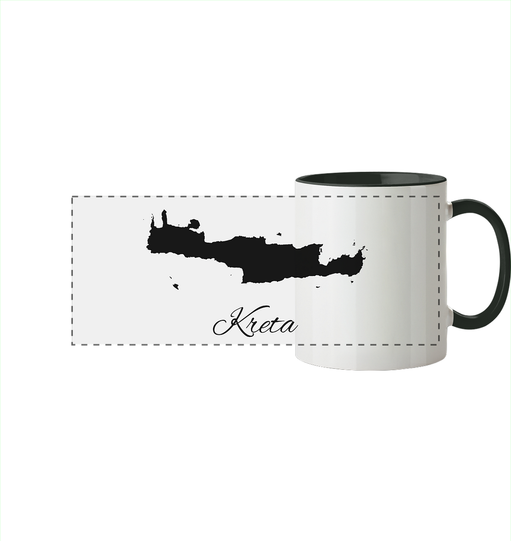 Kreta Silhouette Griechenland - Panorama Tasse zweifarbig