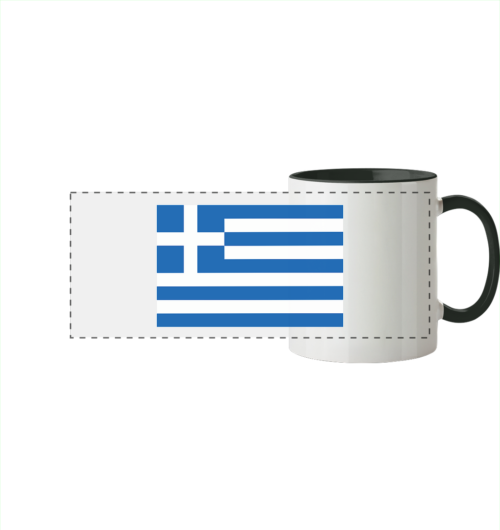Griechenland Flagge - Panorama Tasse zweifarbig