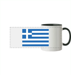 Griechenland Flagge - Panorama Tasse zweifarbig
