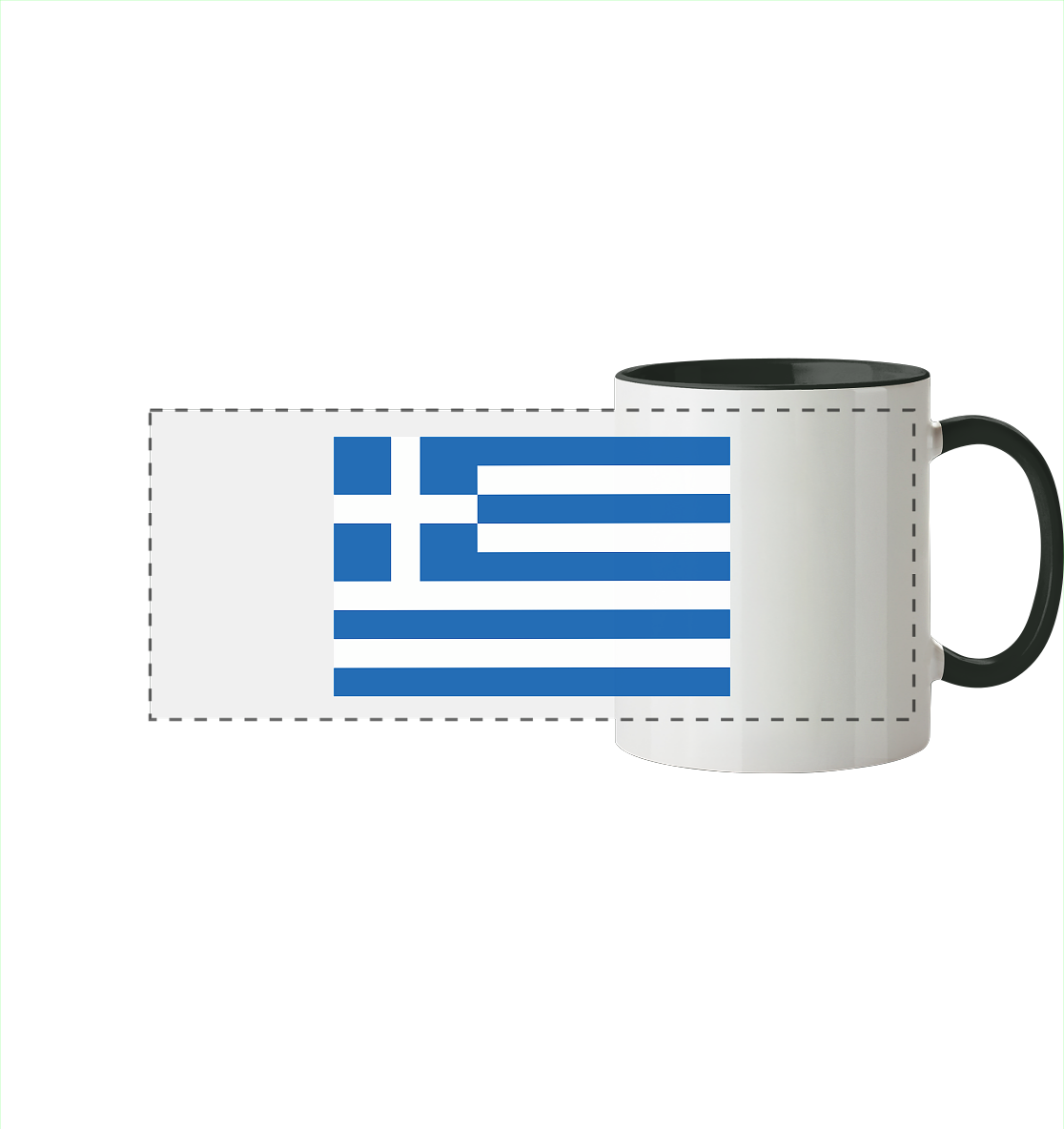 Griechenland Flagge - Panorama Tasse zweifarbig