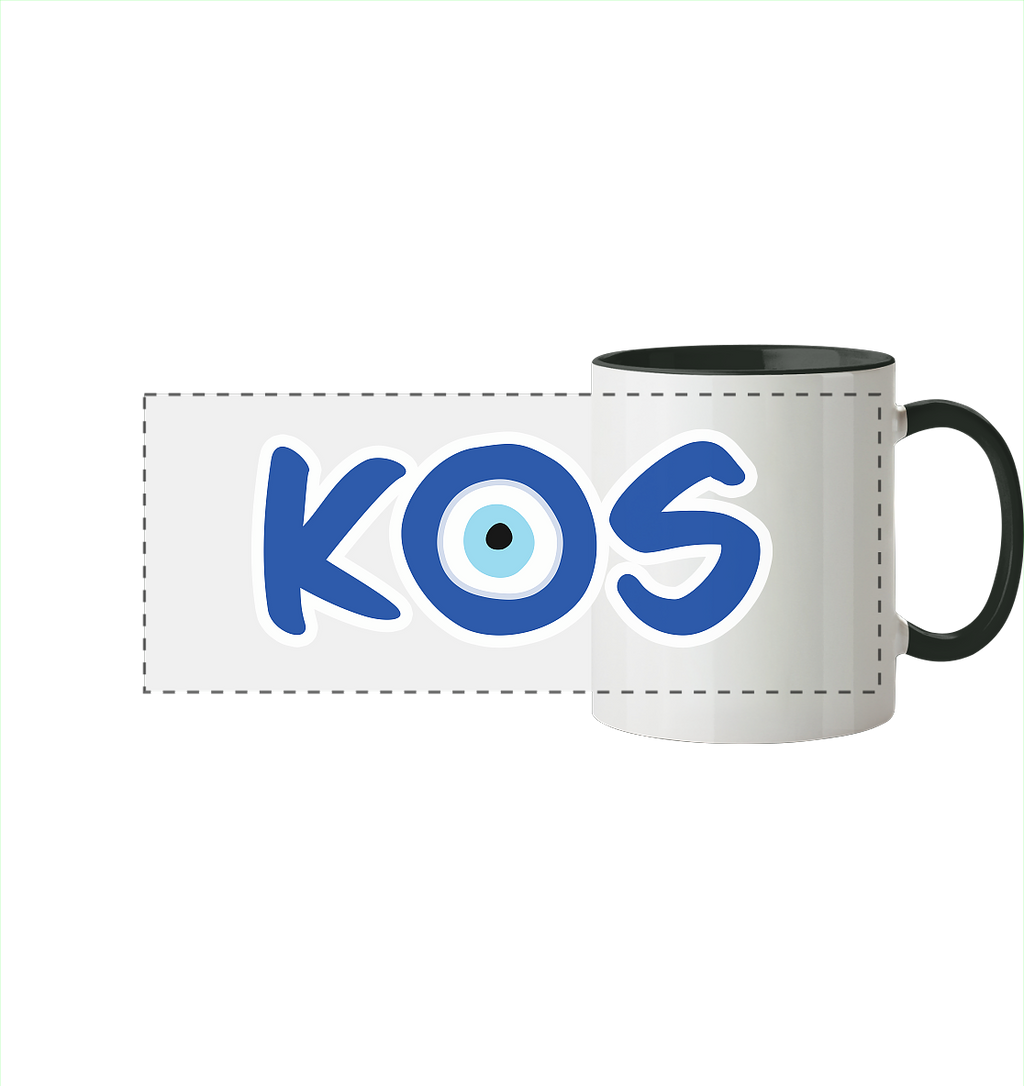 Kos - Mati/Nazar Auge - Panorama Tasse zweifarbig