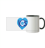 Kos - Blaues Herz - Panorama Tasse zweifarbig
