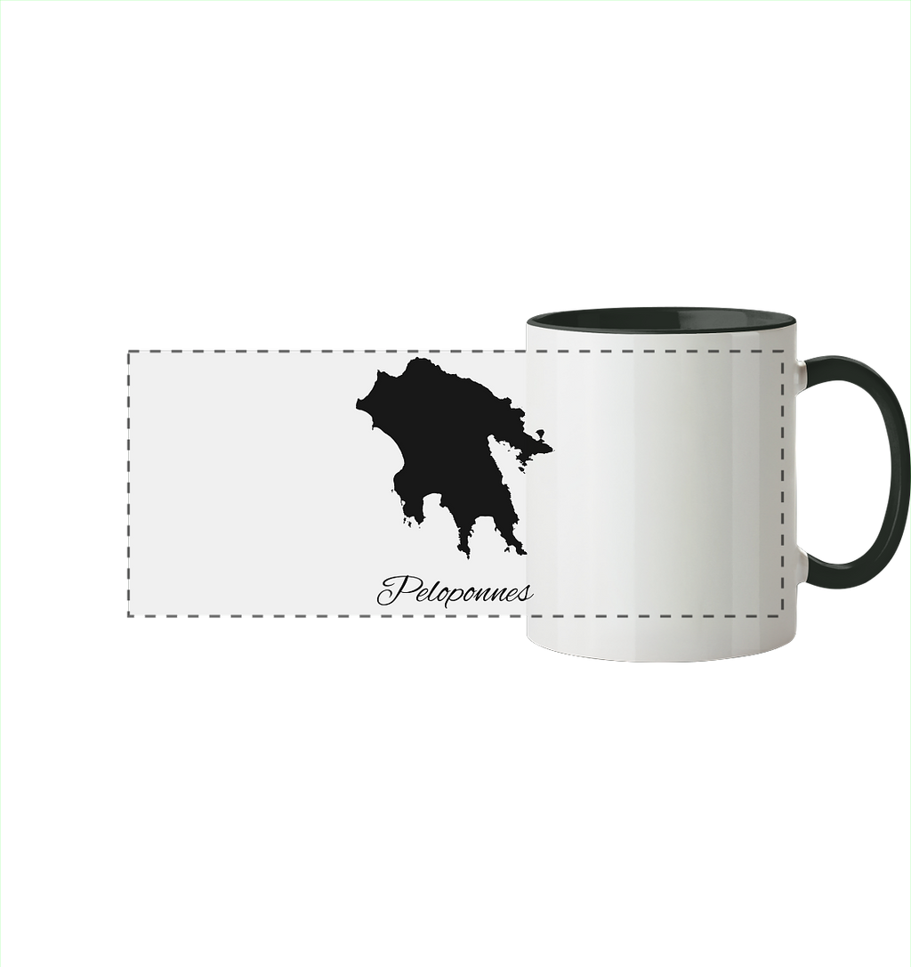 Peloponnes Silhouette Griechenland - Panorama Tasse zweifarbig